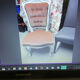 Upholstered double bed and 1 chair
