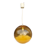 Parscot amber bubbled glass ball design pendant from the 70s