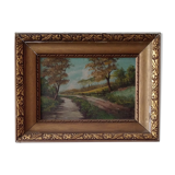 Oil on canvas country landscape