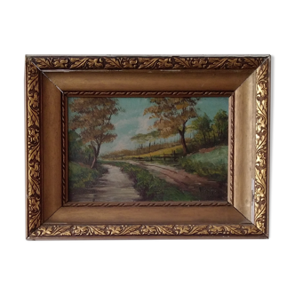 Oil on canvas country landscape