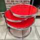 Red tempered glass coffee table