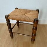 Rests foot wooden stool and wicker