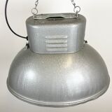 Oval industrial polish factory pendant lamp from mesko, 1970s