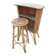 Bar et tabouret rotin sixties.