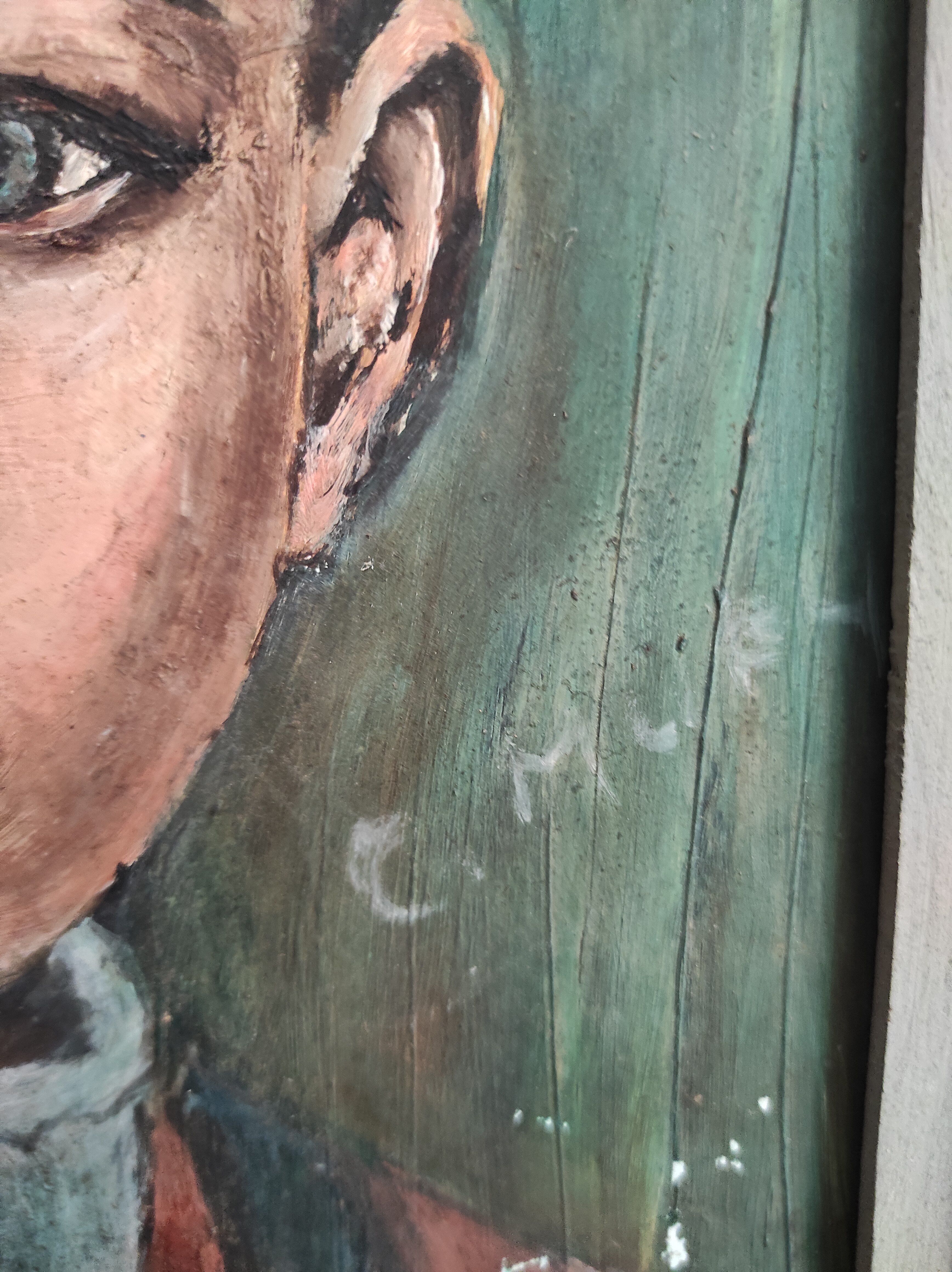 French vintage oil portrait of a boy, signed C. Mury
