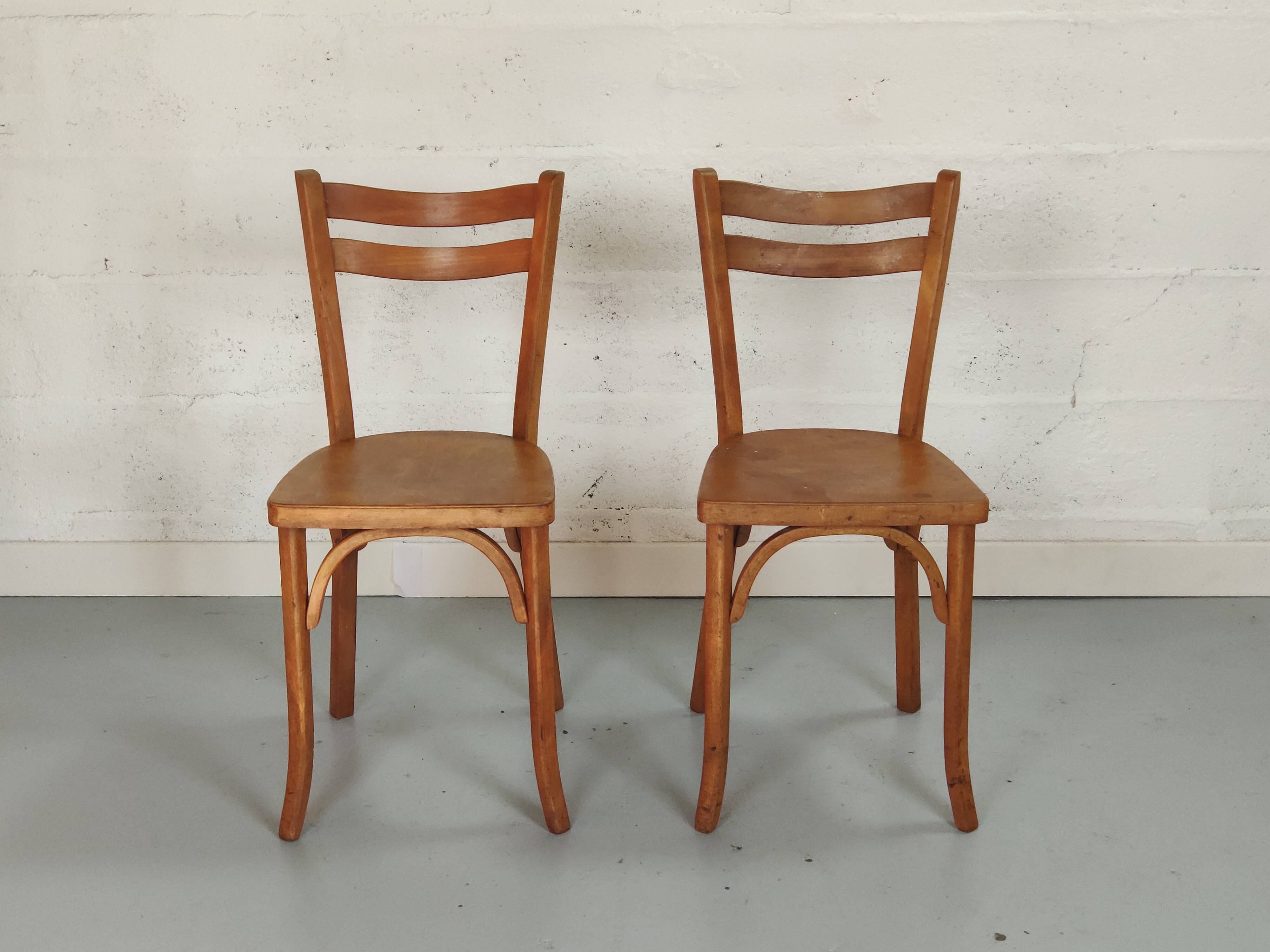 Pair of vintage Baumann bistro chairs