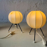 Set of two cocoon table lamps, 1950s