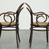 Very elegant, characterful, and graceful set of 4 Art Nouveau design bistro chairs