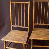 Vintage bamboo low chairs