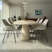Handmade Contemporary Textured Premium Plaster Dining Table - Customizable