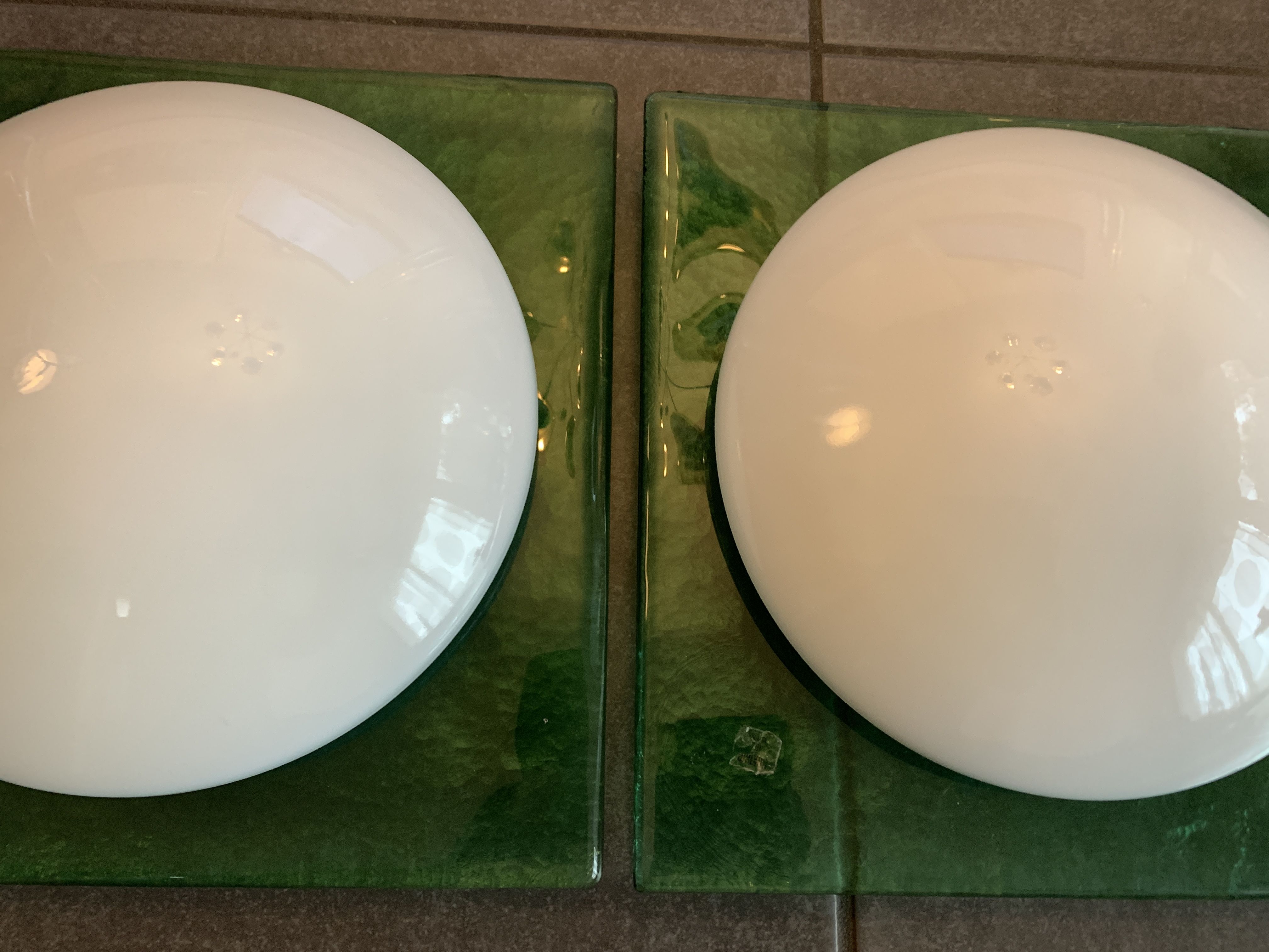 Pair of Italian glass wall sconces, Vétri Murano, 1980