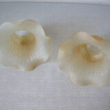 Set of 2 old tulip globes lamshades