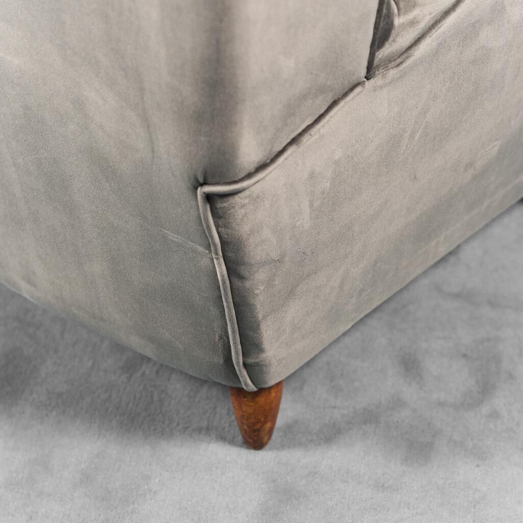 Winged armchair velvet 50s vintage