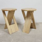 Pair of Adrian Reed folding stools from the 80s