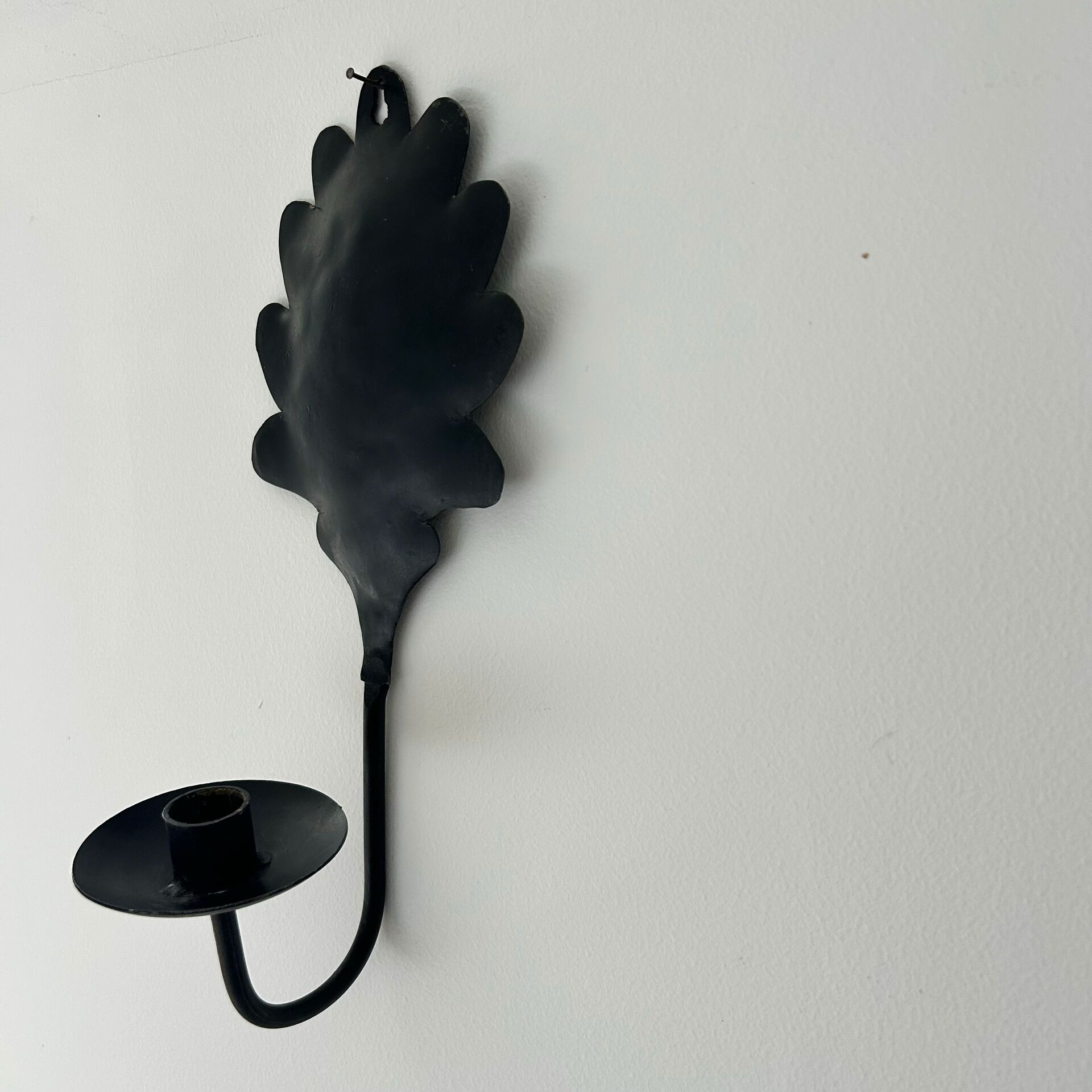 Bougeoir  feuille de chêne en fer forgé