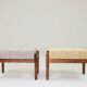Scandinavian stool yellow mellow chocolate brown granola Set of 2