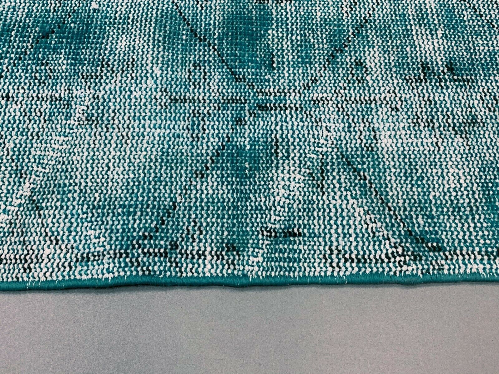 Distressed Turkish Narrow Runner 282x88 cm wool Vintage rug, Overdyed Blue