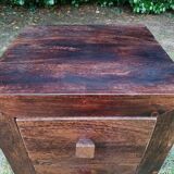 Chiffonnier commode haute bois massif éxotique palissandre 5 tiroirs