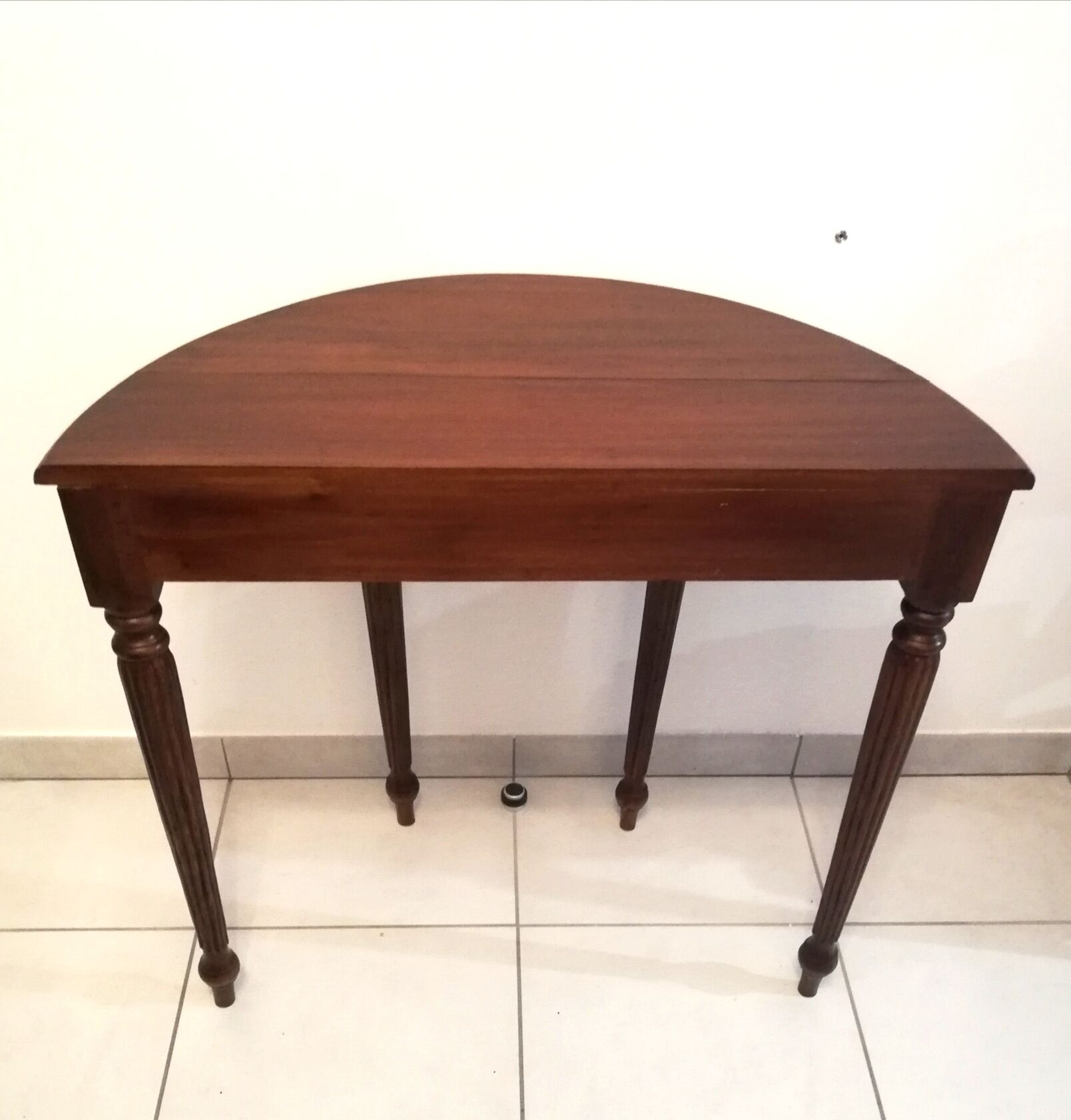 Console demi-lune en merisier