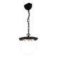 Metal lantern suspension and opaline globe by Delmas - mid 20th century.