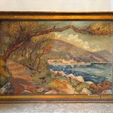 Landscape of Menton from 1934 signed