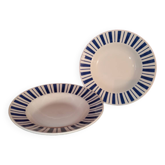 FB blue striped plate