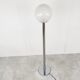 Lampadaire vintage chromé et verre, années 1970