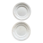 2 Creil and Montereau white plates