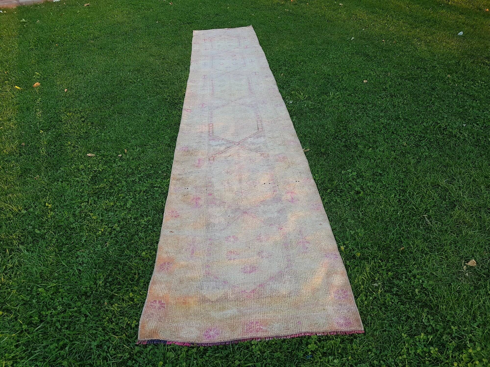 Vintage Turkish hallway rug 84x470 cm