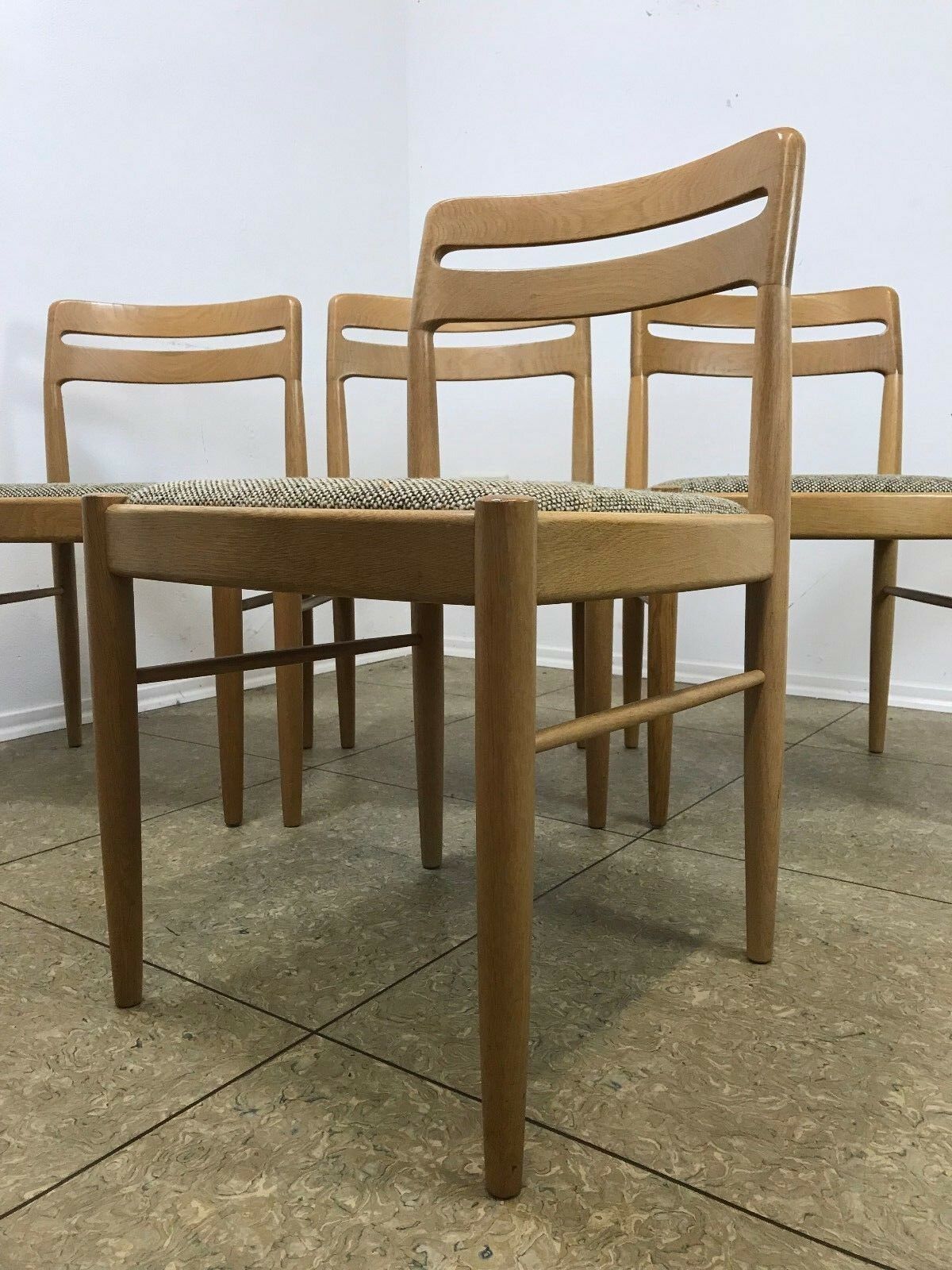 Oak dining chairs by Danish designer HW Klein for Bramin