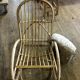 Rocking flesh in bamboo rattan and vintage wicker 1950