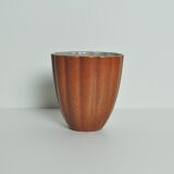 Crackle glaze porcelain vase, gold and orange-brown on grey, Denmark 1930s