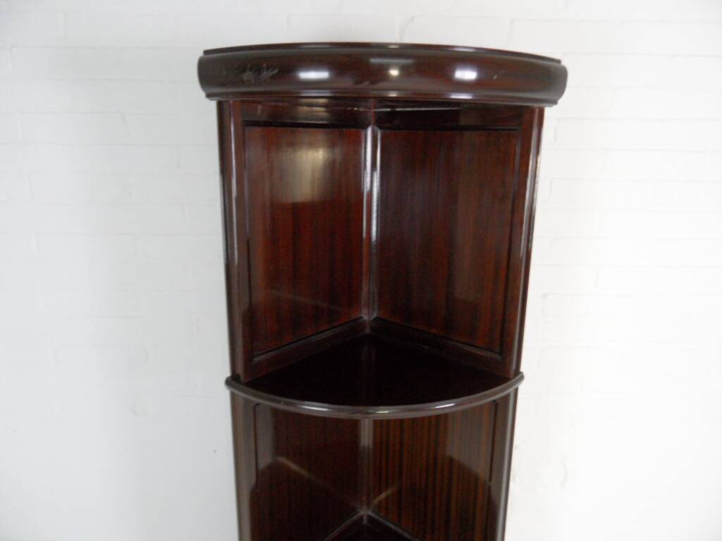 Vintage mahogany corner bookcase 1950's