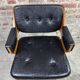 Martin Stoll vintage 1960 swivel armchair in wood and imitation