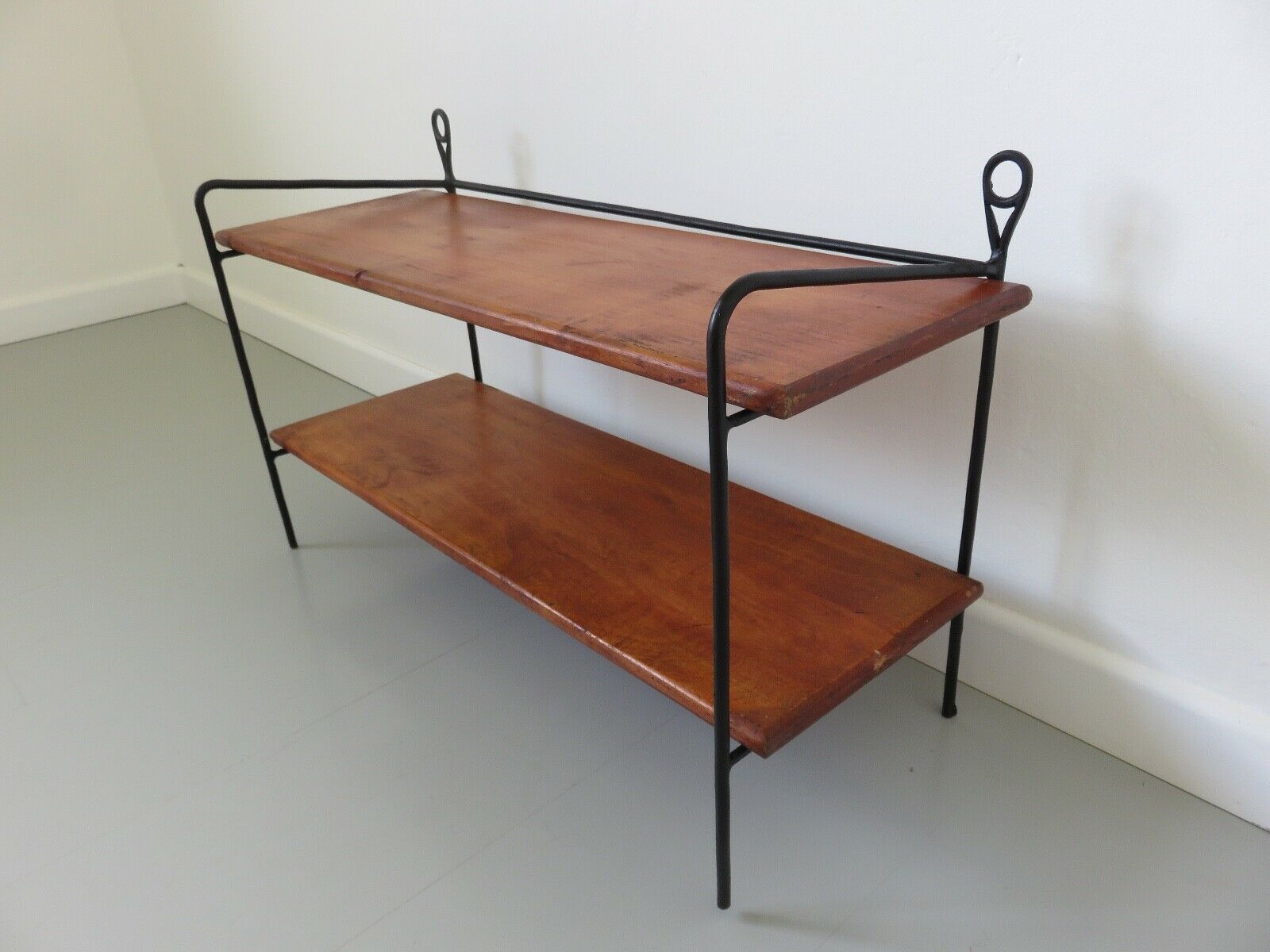 Scandinavian wood and metal shelf 60s 70s