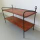 Scandinavian wood and metal shelf 60s 70s