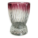 Art Deco vase in cut glass Ruby & Diamond