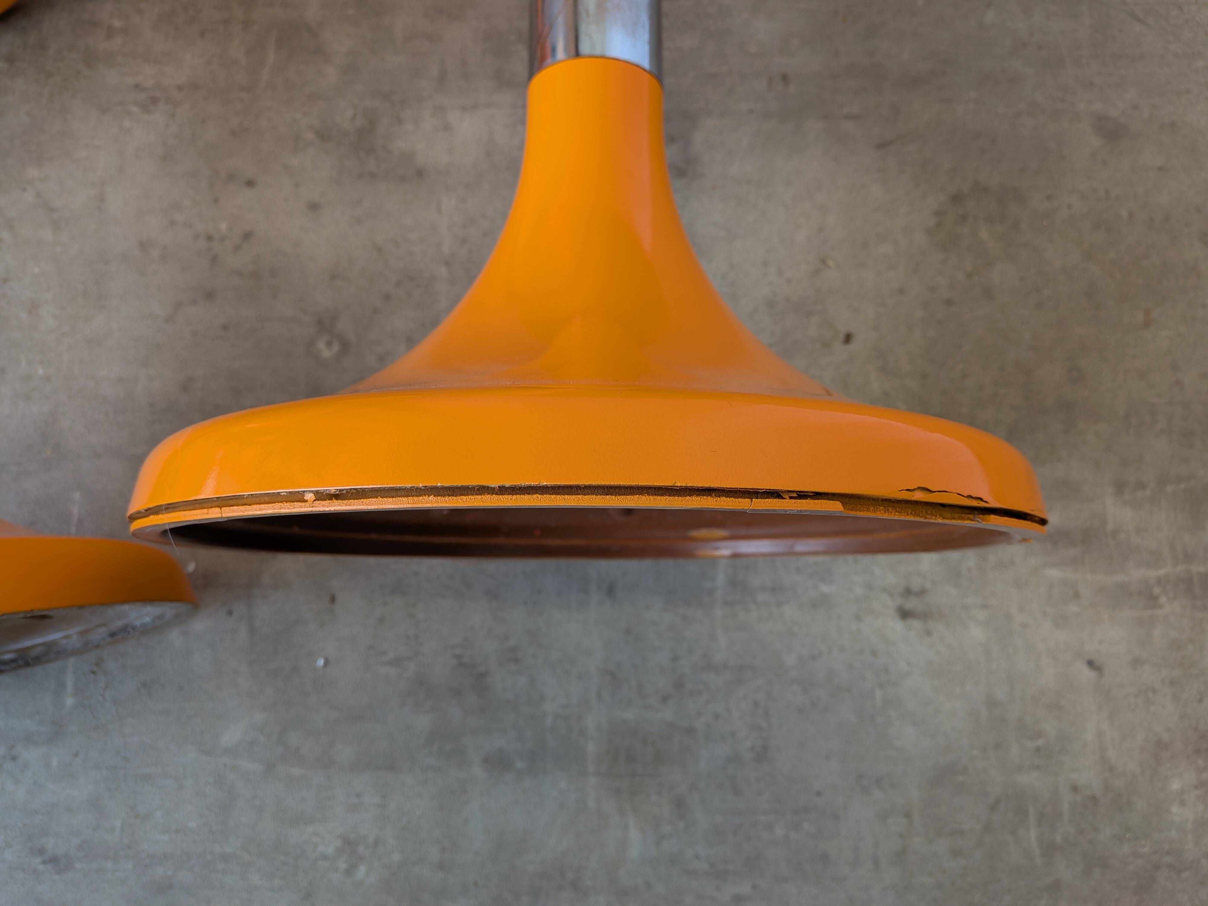 Set of 2 Orange Vintage Mushroom Stool “Jurček” by Meblo, 1960s – Space Age