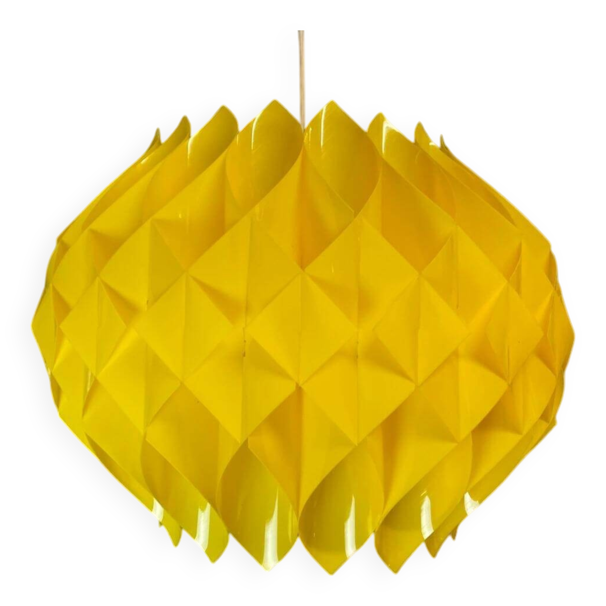 Lampe moderne du milieu du siècle en acrylique jaune