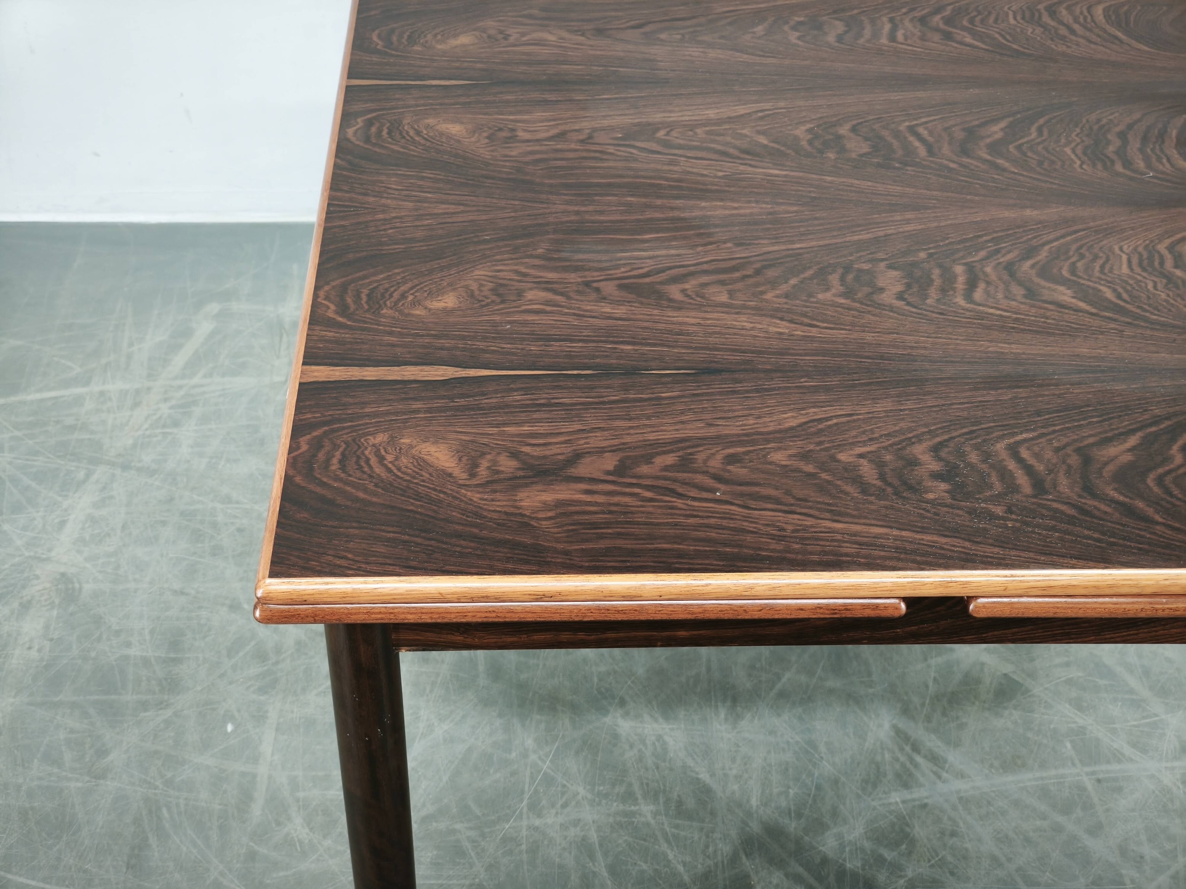 Danish Rosewood Extendable Dining Table, Mid-Century Modern, 1960s