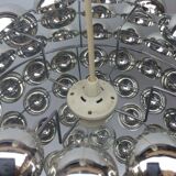 Kinetic suspension lamp with half swivel spheres from the 70s
