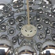 Kinetic suspension lamp with half swivel spheres from the 70s