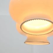 Mid-Century Italian Opaline Glass & Brass Pendant Lamp, set of 3