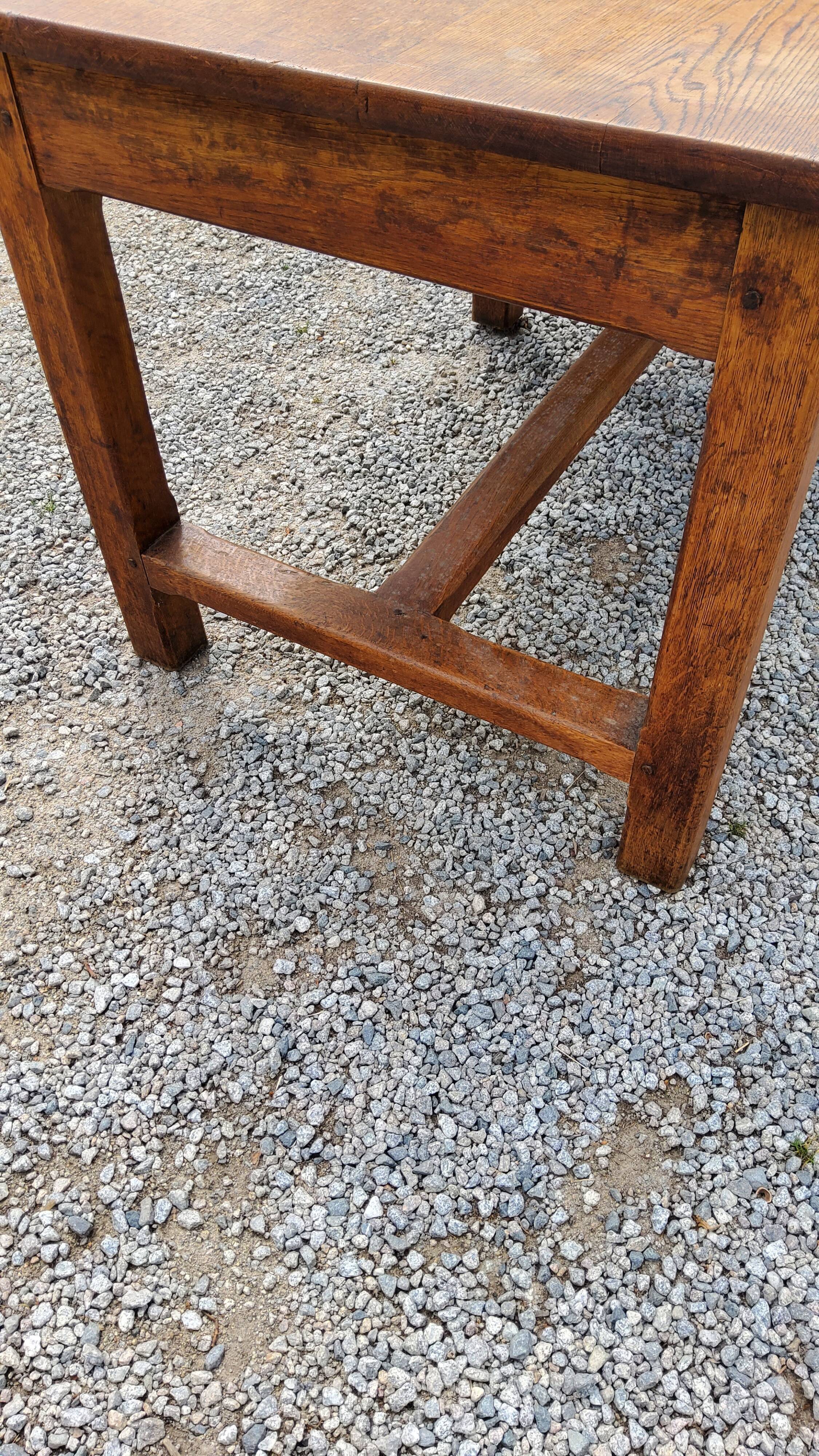 Oak farmhouse table 6 feet 2 drawers 200cm