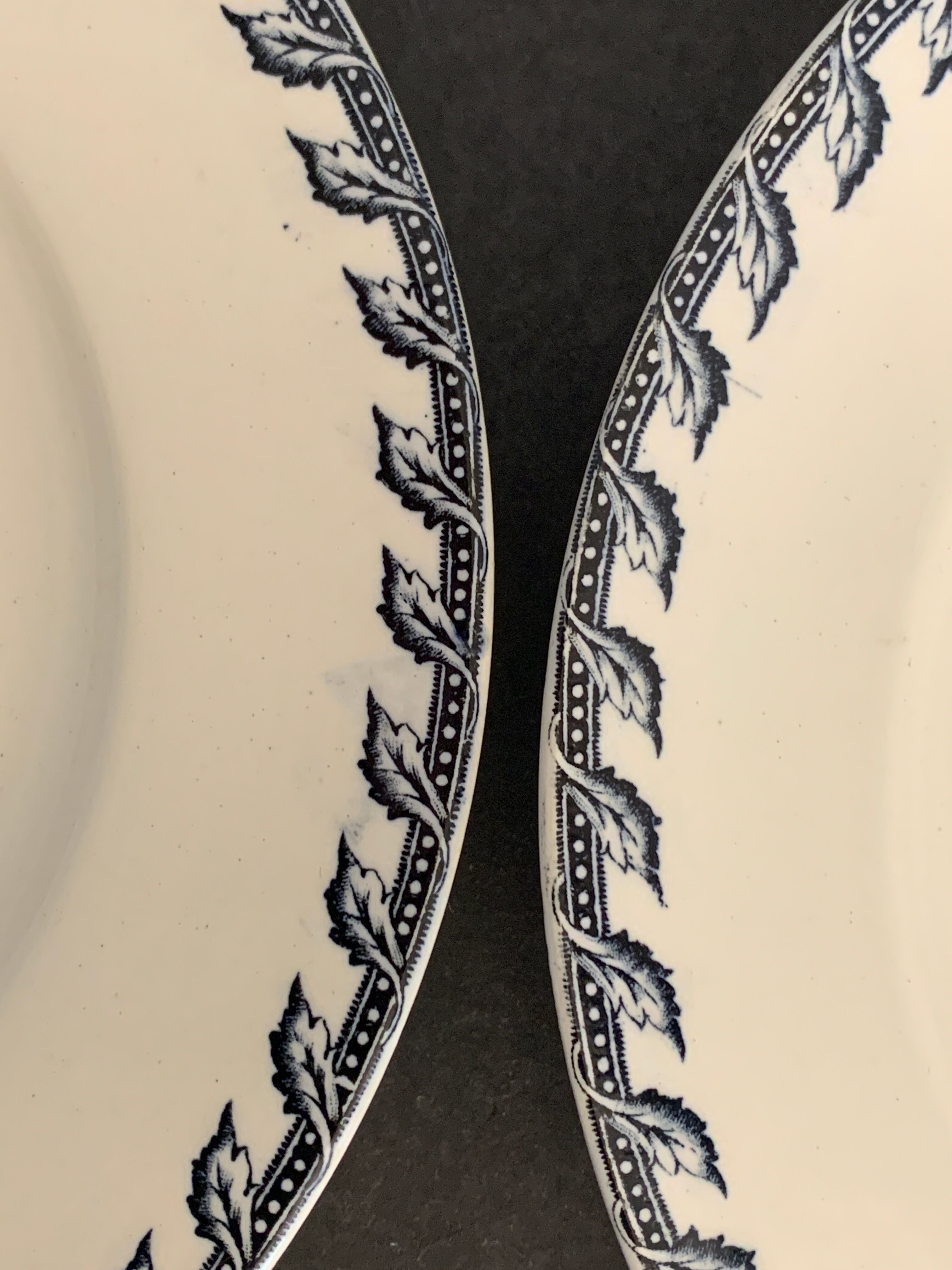 6 dessert plates and old earthenware dish, KG Lunéville