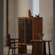 Modern Danish, side table / sculptural console in oak, 1940s