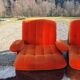 4 chauffeuses modulables velours année 60/70