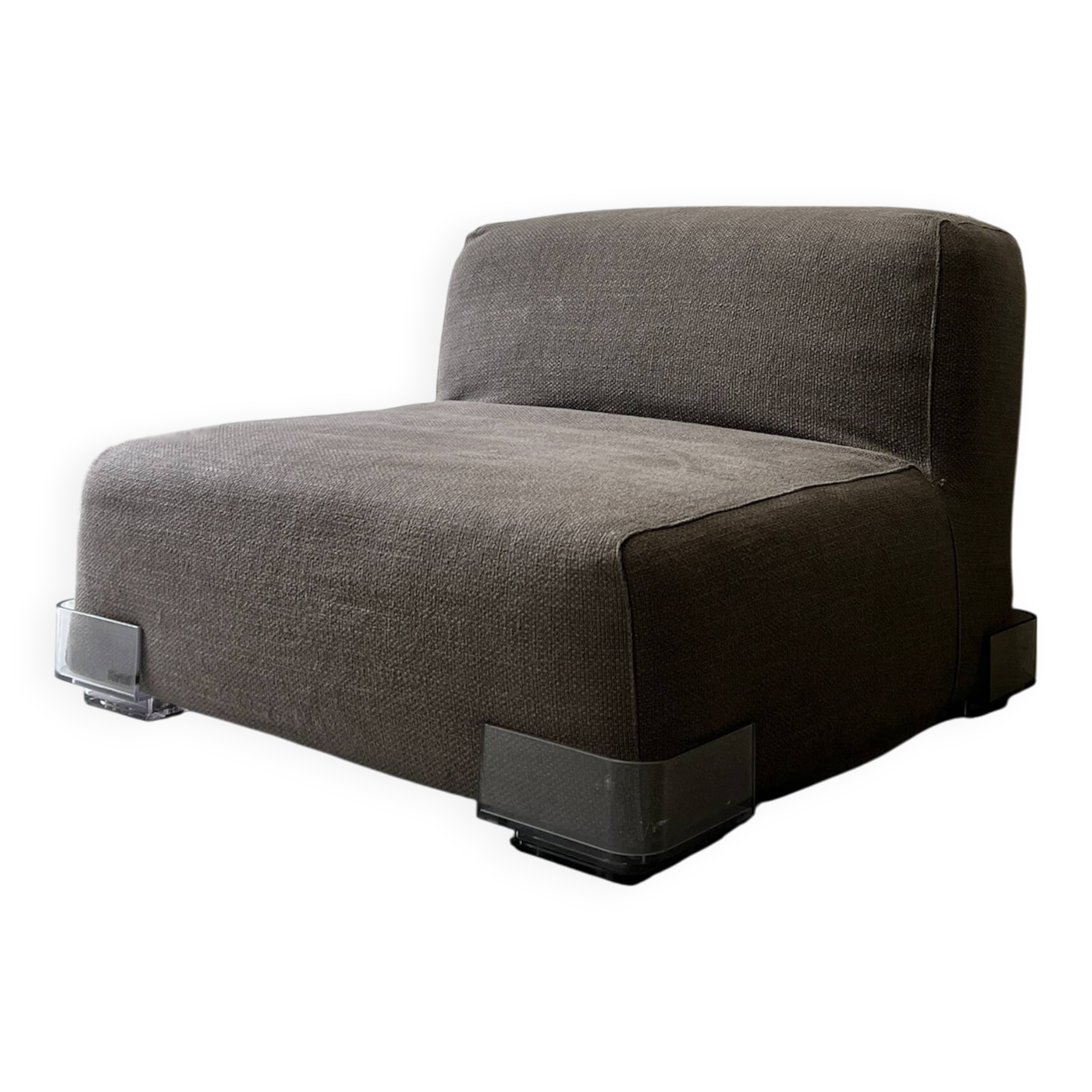 Plastics gray fabric armchair by Piero Lissoni for Kartell, 1970