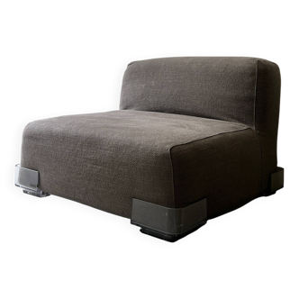 Chauffeuse en tissu gris Plastics par Piero Lissoni pour Kartell, 1970
