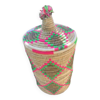Multicolor embroidered basket